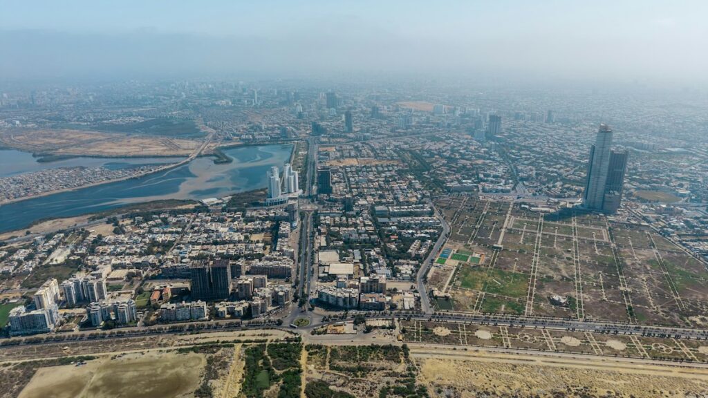 Karachi city skyline with Bahria Icon Tower