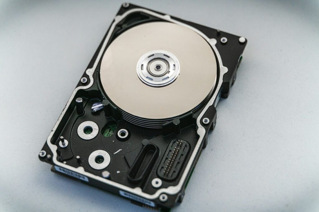 Hard disk drive representing website data backup